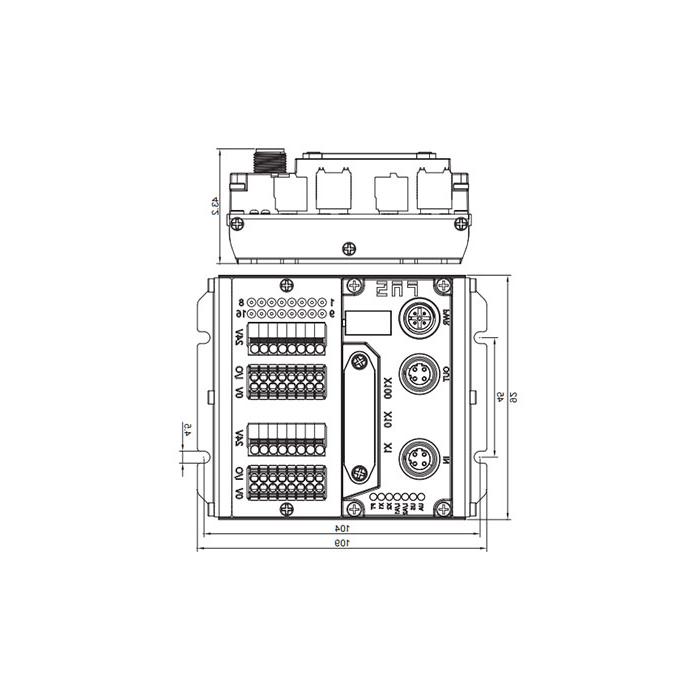 EtherCAT protocol, 16DI/DO adaptive configuration, NPN, terminal, IP20 remote module, 009E11