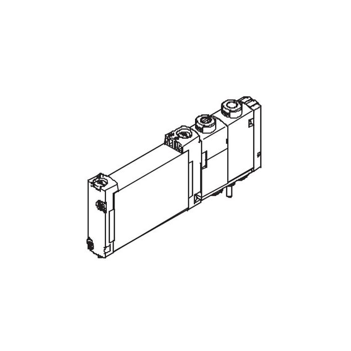 Plate valve G1/4, three position five-way valve, double electric control, external pilot air source, medium drain type, valve width 18 mm, FAS-B18-P53E-Z, 8180810140